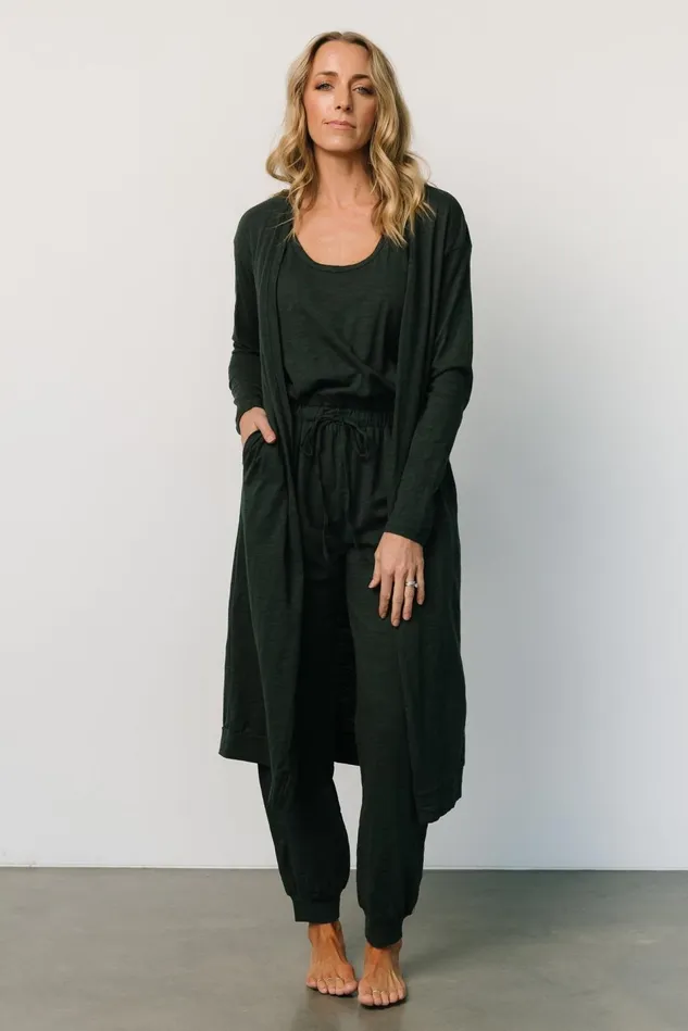 Baltic Born Cardigans Women Janae Jumpsuit Cardigan Set Dark Green