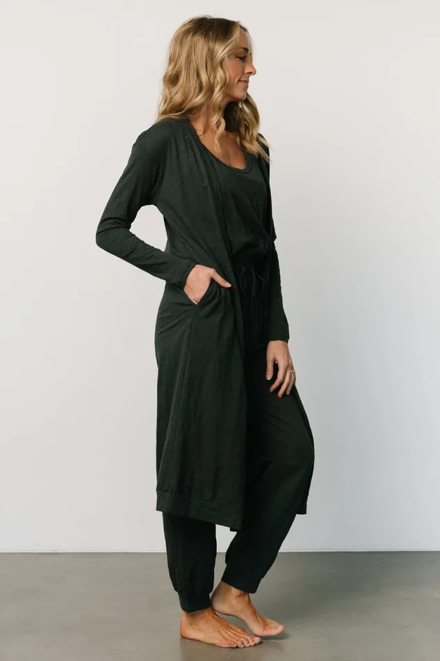 Baltic Born Cardigans Women Janae Jumpsuit Cardigan Set Dark Green