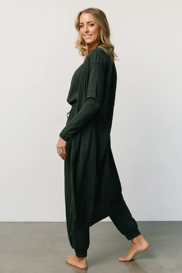Baltic Born Cardigans Women Janae Jumpsuit Cardigan Set Dark Green