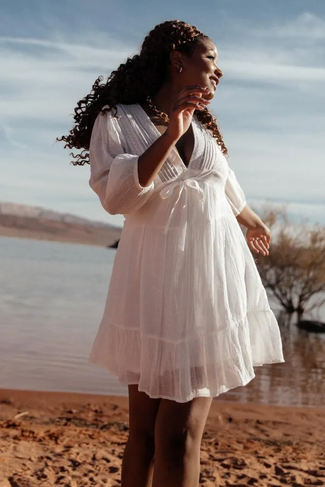Baltic Born Cover Ups Women Amelia Boho Mini Dress Off White