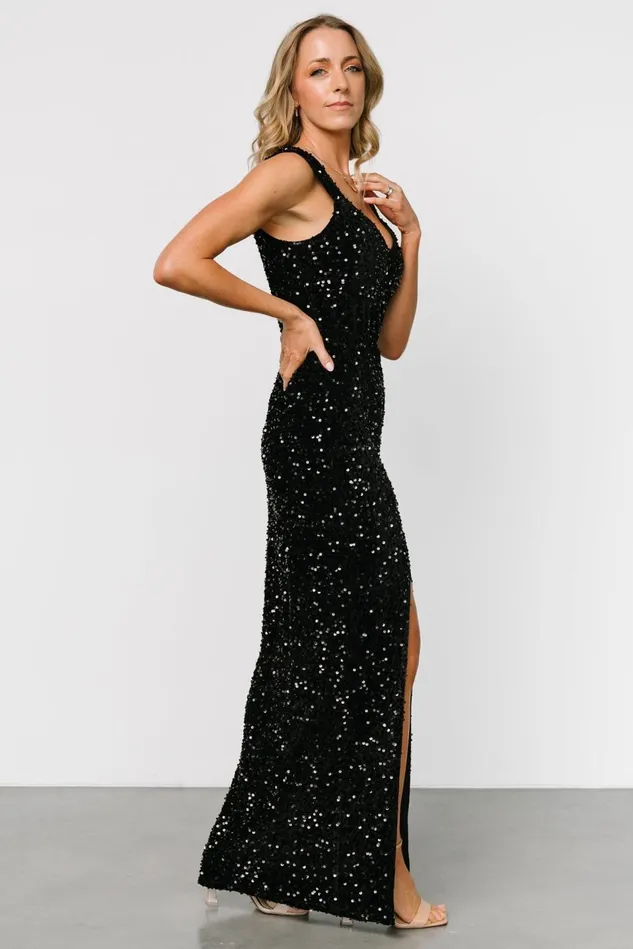 Baltic Born Maxi Dresses Women Marilyn Sequin Maxi Gown Black