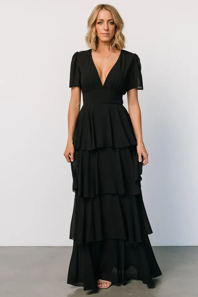 Baltic Born Maxi Dresses Women Montaigne Ruffle Maxi Dress Black