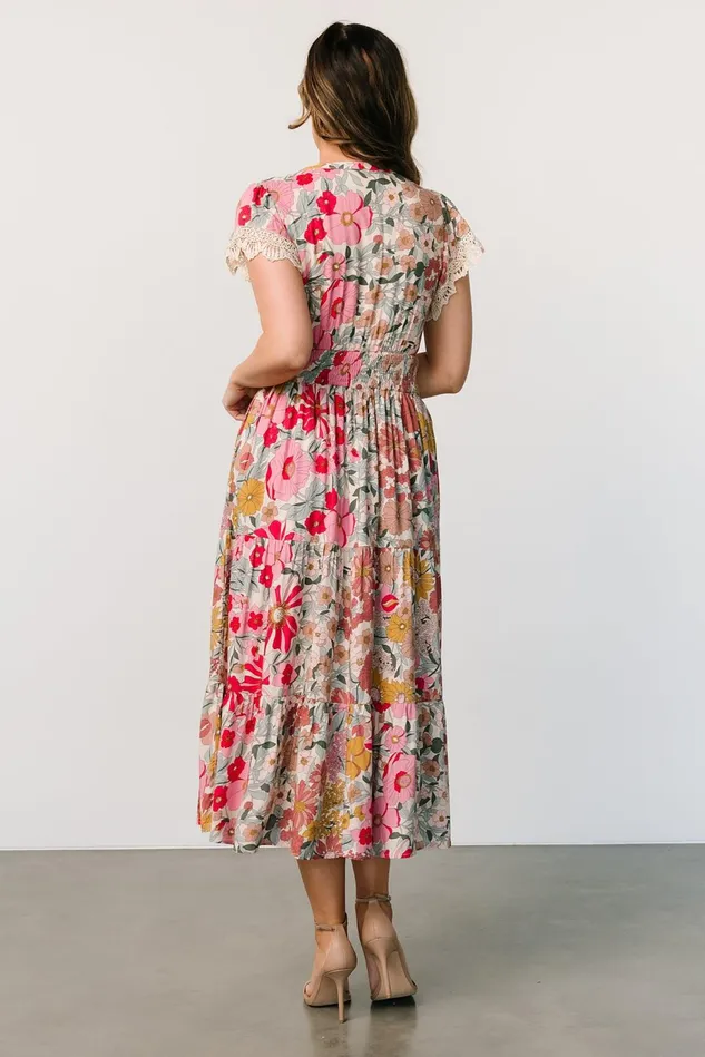 Baltic Born Midi Dresses Women Aliyah Midi Dress Cream Multi Floral Baltic Born Midi Dresses Women Aliyah Midi Dress Cream Multi Floral