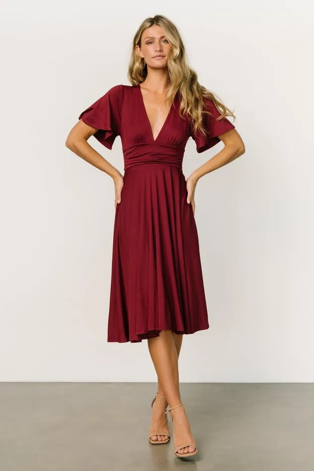 Baltic Born Midi Dresses Women Janette Midi Dress Wine