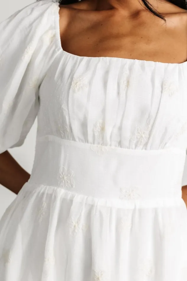 Baltic Born Midi Dresses Women Rina Embroidered Shimmer Dress Off White Baltic Born Midi Dresses Women Rina Embroidered Shimmer Dress Off White