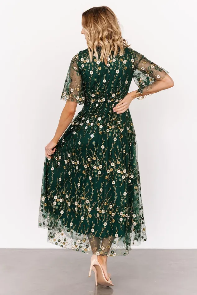 Baltic Born Mother Of The Bride Women Arabella Embroidered Tulle Maxi Dress Dark Green Floral Baltic Born Mother Of The Bride Women Arabella Embroidered Tulle Maxi Dress Dark Green Floral