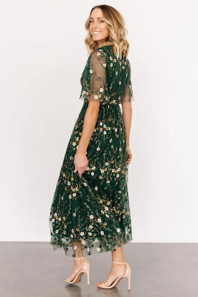 Baltic Born Mother Of The Bride Women Arabella Embroidered Tulle Maxi Dress Dark Green Floral Baltic Born Mother Of The Bride Women Arabella Embroidered Tulle Maxi Dress Dark Green Floral