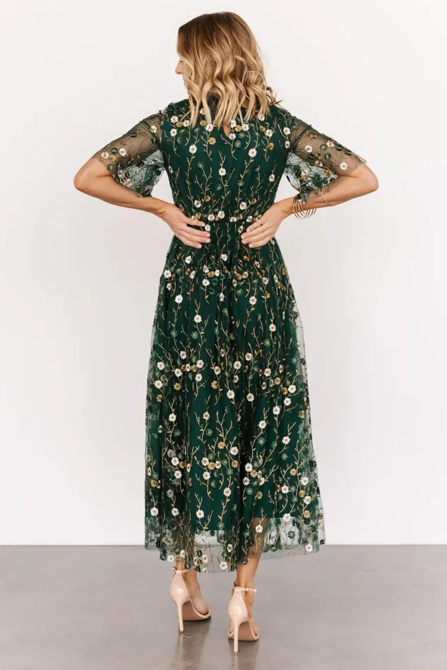 Baltic Born Mother Of The Bride Women Arabella Embroidered Tulle Maxi Dress Dark Green Floral Baltic Born Mother Of The Bride Women Arabella Embroidered Tulle Maxi Dress Dark Green Floral