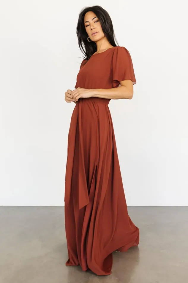 Baltic Born Mother Of The Bride Women Naomi Short Sleeve Maxi Dress Cinnamon Baltic Born Mother Of The Bride Women Naomi Short Sleeve Maxi Dress Cinnamon
