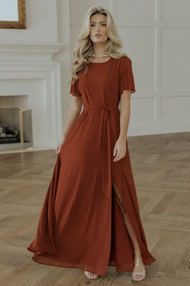 Baltic Born Mother Of The Bride Women Naomi Short Sleeve Maxi Dress Cinnamon Baltic Born Mother Of The Bride Women Naomi Short Sleeve Maxi Dress Cinnamon