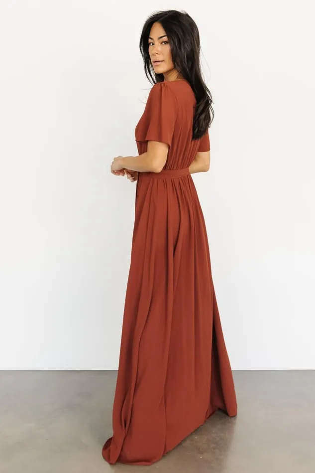 Baltic Born Mother Of The Bride Women Naomi Short Sleeve Maxi Dress Cinnamon Baltic Born Mother Of The Bride Women Naomi Short Sleeve Maxi Dress Cinnamon