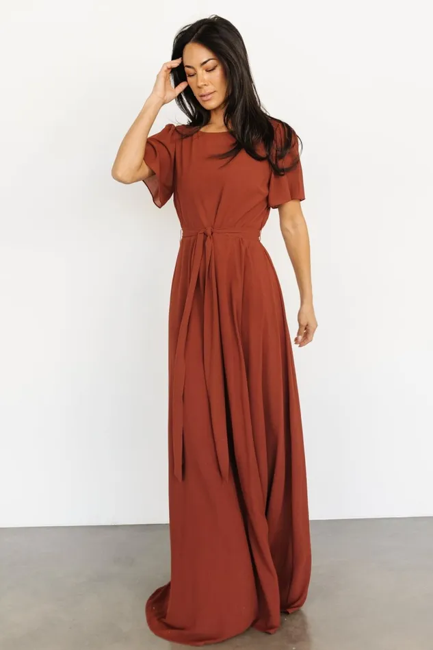 Baltic Born Mother Of The Bride Women Naomi Short Sleeve Maxi Dress Cinnamon Baltic Born Mother Of The Bride Women Naomi Short Sleeve Maxi Dress Cinnamon
