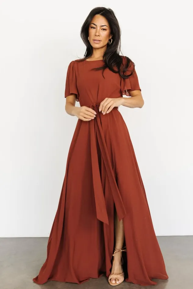 Baltic Born Mother Of The Bride Women Naomi Short Sleeve Maxi Dress Cinnamon Baltic Born Mother Of The Bride Women Naomi Short Sleeve Maxi Dress Cinnamon
