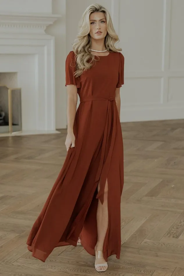 Baltic Born Mother Of The Bride Women Naomi Short Sleeve Maxi Dress Cinnamon Baltic Born Mother Of The Bride Women Naomi Short Sleeve Maxi Dress Cinnamon
