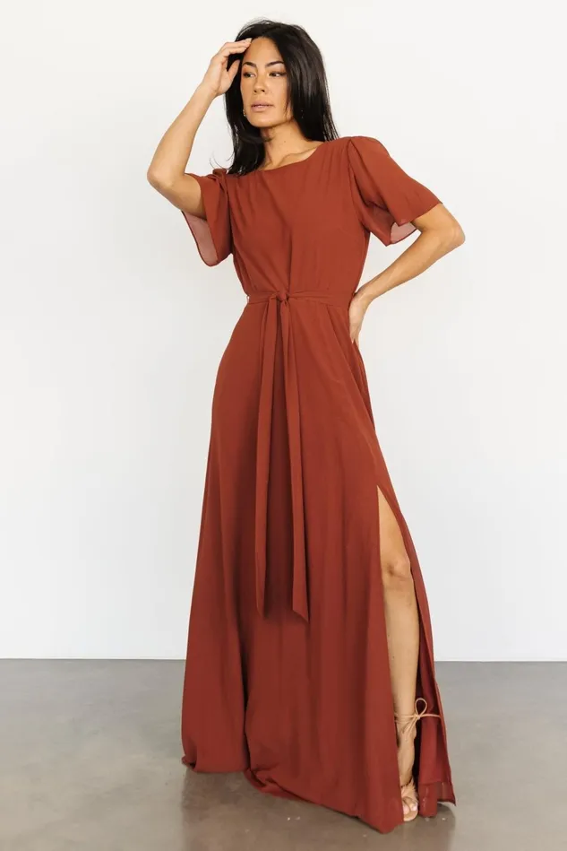 Baltic Born Mother Of The Bride Women Naomi Short Sleeve Maxi Dress Cinnamon Baltic Born Mother Of The Bride Women Naomi Short Sleeve Maxi Dress Cinnamon