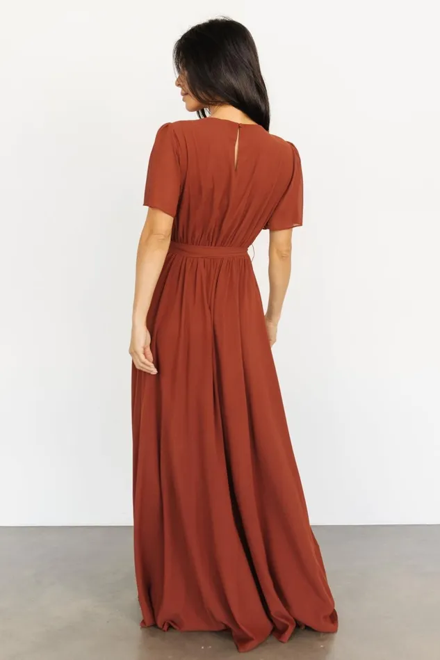 Baltic Born Mother Of The Bride Women Naomi Short Sleeve Maxi Dress Cinnamon Baltic Born Mother Of The Bride Women Naomi Short Sleeve Maxi Dress Cinnamon