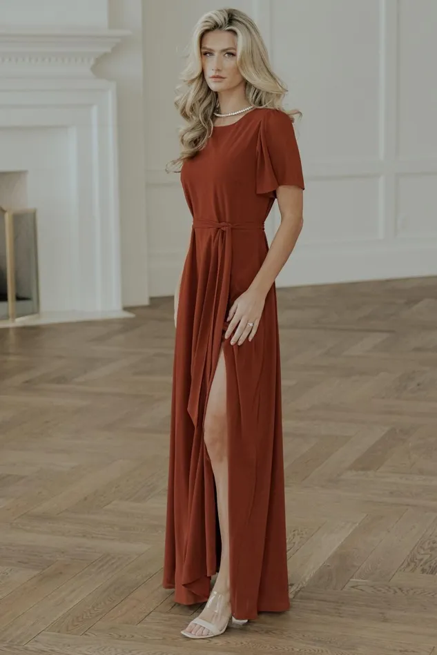 Baltic Born Mother Of The Bride Women Naomi Short Sleeve Maxi Dress Cinnamon Baltic Born Mother Of The Bride Women Naomi Short Sleeve Maxi Dress Cinnamon