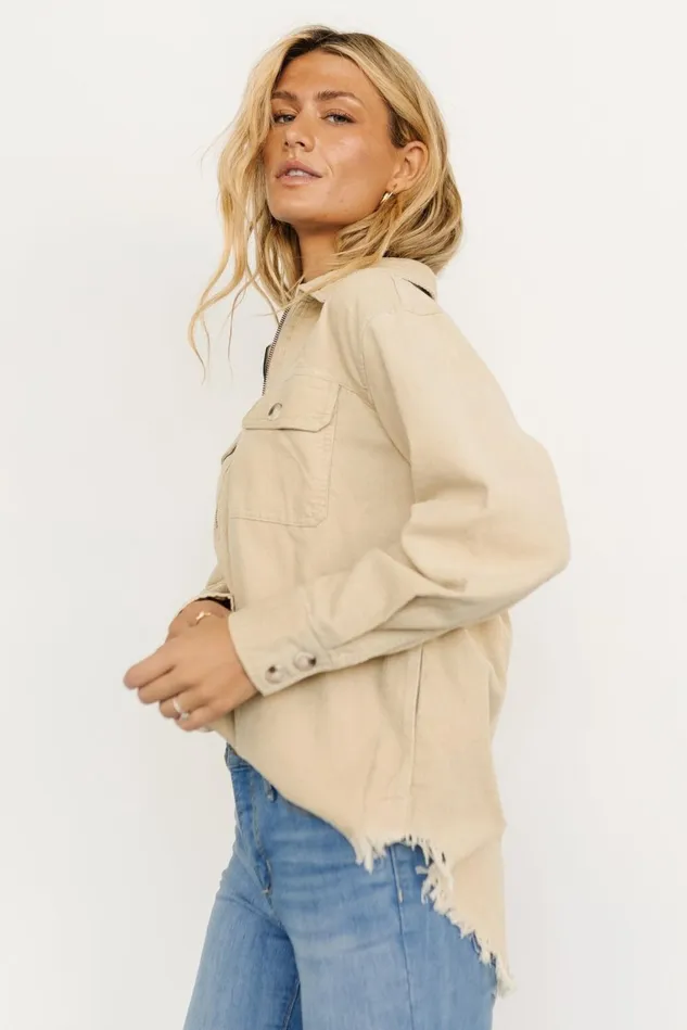 Baltic Born Outerwear Women Hector Half Zip Corduroy Top Natural