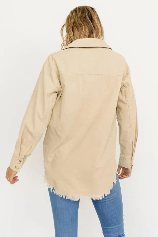 Baltic Born Outerwear Women Hector Half Zip Corduroy Top Natural
