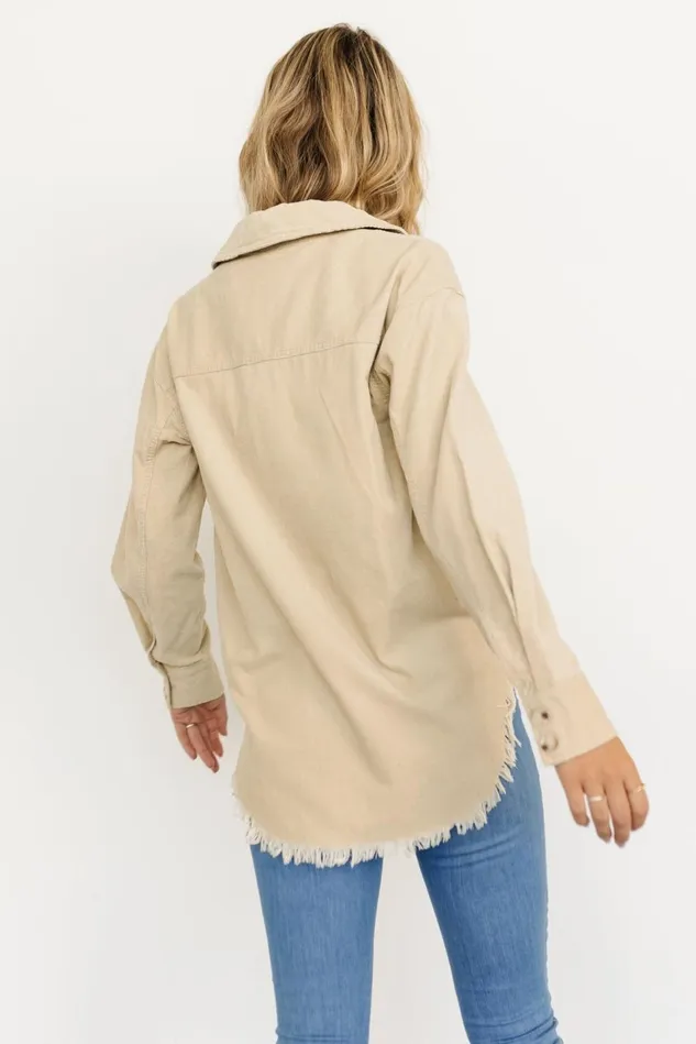 Baltic Born Outerwear Women Hector Half Zip Corduroy Top Natural