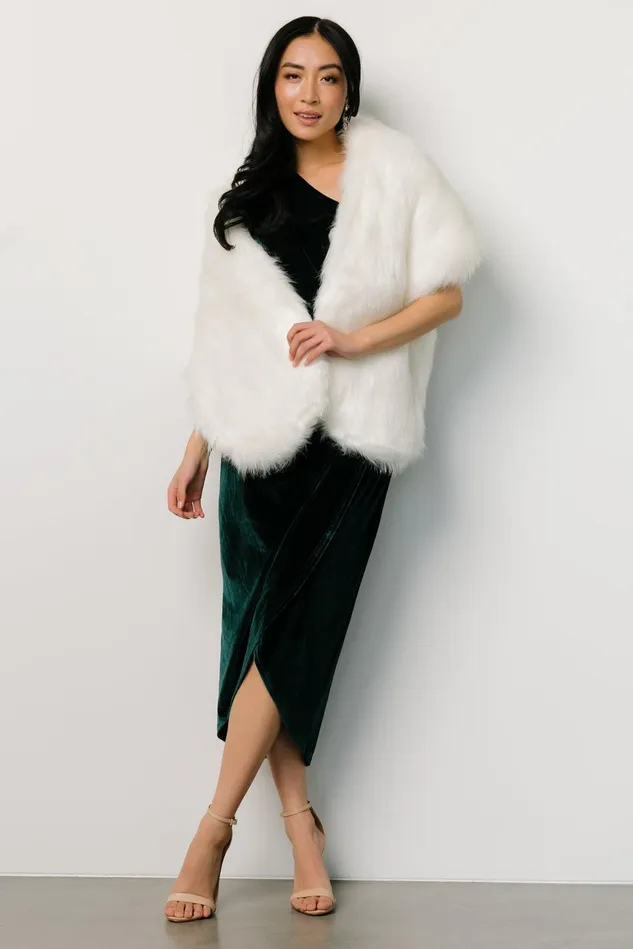 Baltic Born Shawls Women Jovie Faux Fur Shawl Pearl
