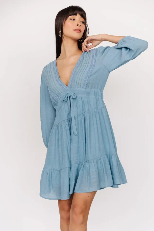 Baltic Born Short Dresses Women Amelia Boho Mini Dress Blue