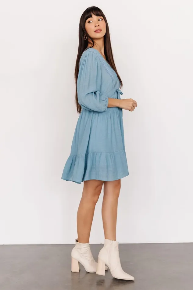 Baltic Born Short Dresses Women Amelia Boho Mini Dress Blue