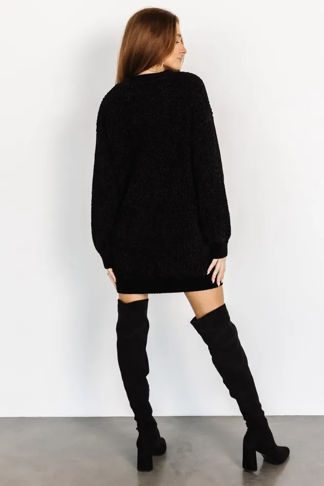Baltic Born Short Dresses Women Christa Sweater Dress Black Baltic Born Short Dresses Women Christa Sweater Dress Black