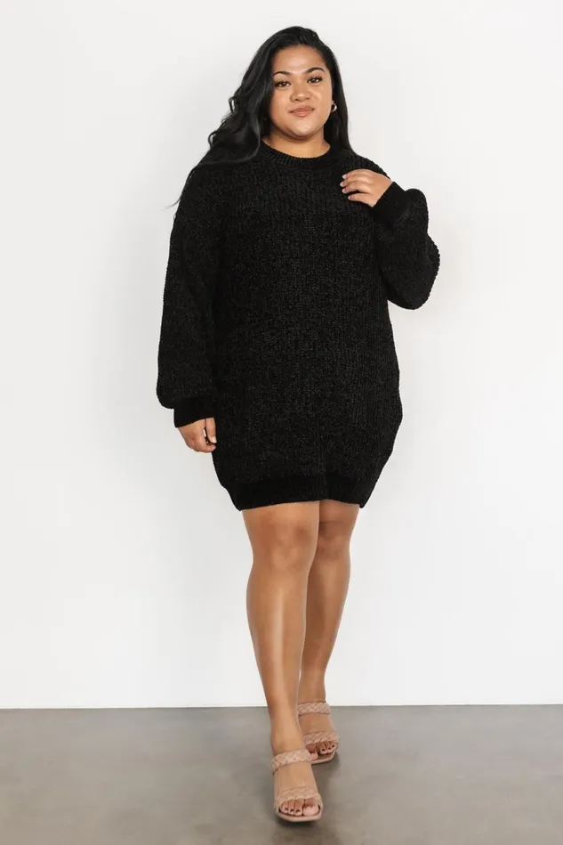 Baltic Born Short Dresses Women Christa Sweater Dress Black Baltic Born Short Dresses Women Christa Sweater Dress Black