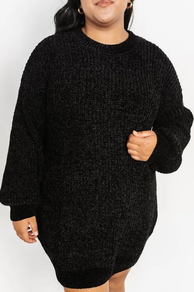 Baltic Born Short Dresses Women Christa Sweater Dress Black Baltic Born Short Dresses Women Christa Sweater Dress Black