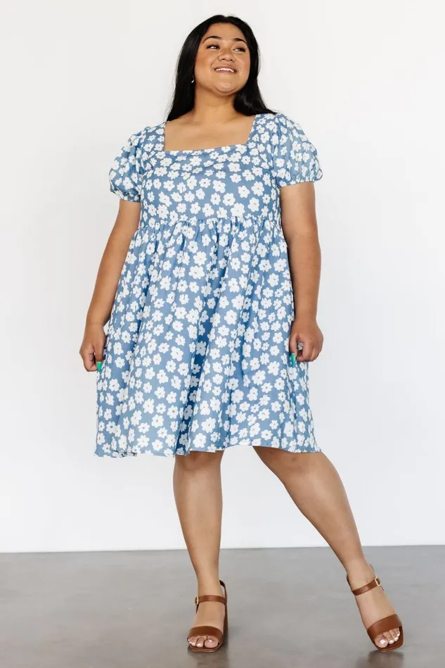 Baltic Born Short Dresses Women McKell Mini Dress Chambray Floral