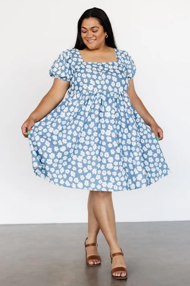 Baltic Born Short Dresses Women McKell Mini Dress Chambray Floral