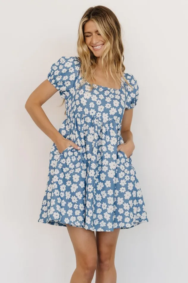 Baltic Born Short Dresses Women McKell Mini Dress Chambray Floral
