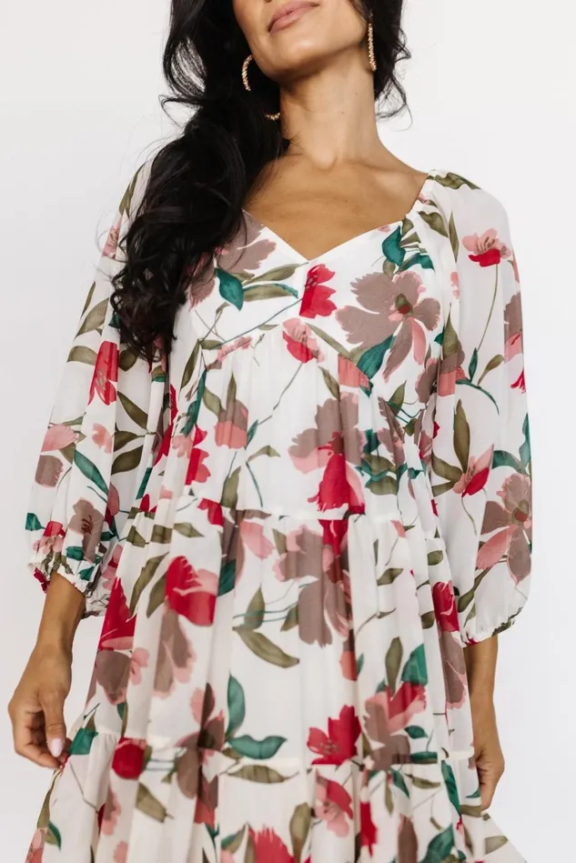 Baltic Born Short Dresses Women Shelley Short Dress Ivory Floral