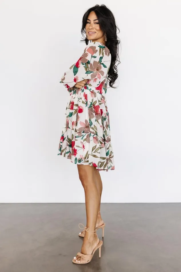Baltic Born Short Dresses Women Shelley Short Dress Ivory Floral