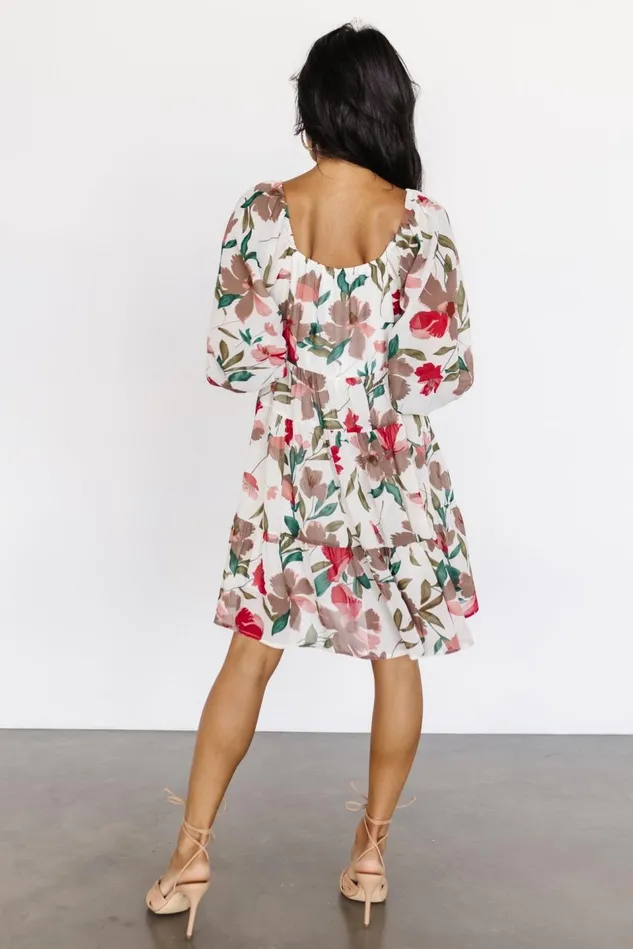 Baltic Born Short Dresses Women Shelley Short Dress Ivory Floral