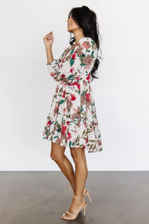Baltic Born Short Dresses Women Shelley Short Dress Ivory Floral
