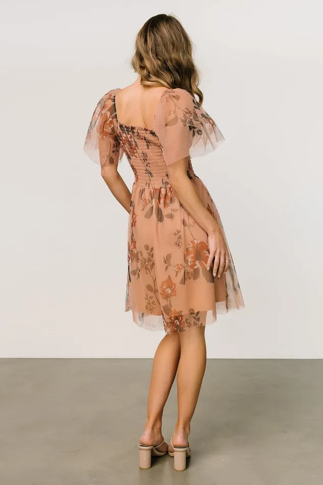 Baltic Born Short Dresses Women Tivoli Tulle Short Dress Copper Floral Baltic Born Short Dresses Women Tivoli Tulle Short Dress Copper Floral