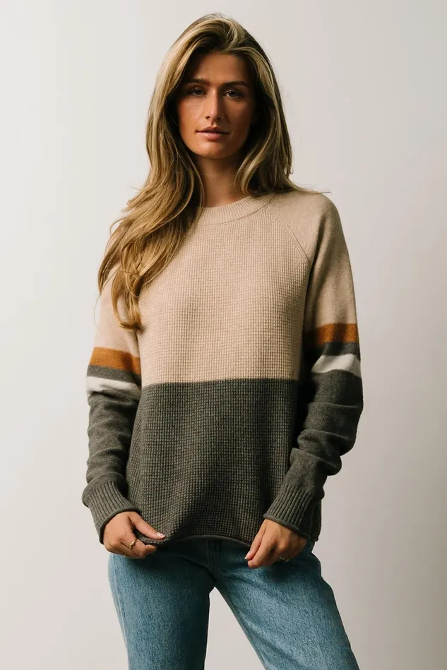 Baltic Born Sweaters Women Baylor Color Block Sweater Natural Multi Baltic Born Sweaters Women Baylor Color Block Sweater Natural Multi