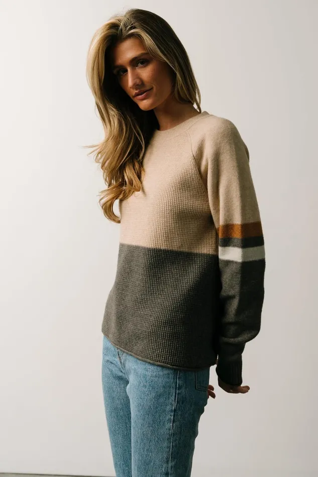 Baltic Born Sweaters Women Baylor Color Block Sweater Natural Multi Baltic Born Sweaters Women Baylor Color Block Sweater Natural Multi