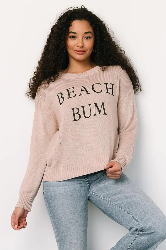 Baltic Born Sweaters Women Beach Bum Knit Sweater Top Sand Baltic Born Sweaters Women Beach Bum Knit Sweater Top Sand