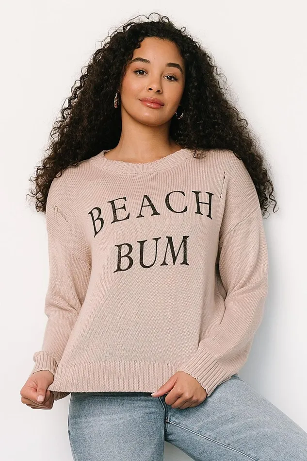 Baltic Born Sweaters Women Beach Bum Knit Sweater Top Sand Baltic Born Sweaters Women Beach Bum Knit Sweater Top Sand