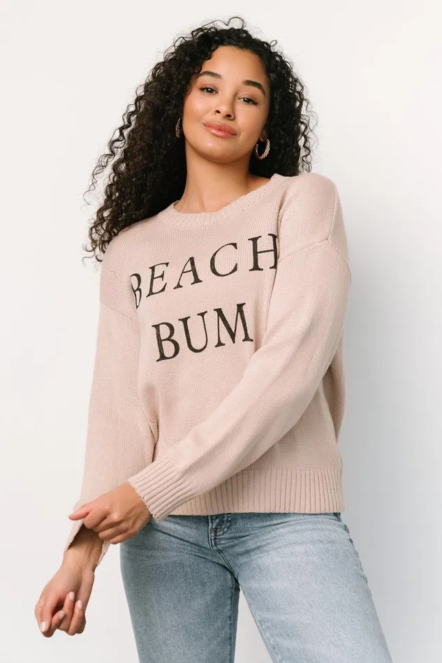 Baltic Born Sweaters Women Beach Bum Knit Sweater Top Sand Baltic Born Sweaters Women Beach Bum Knit Sweater Top Sand
