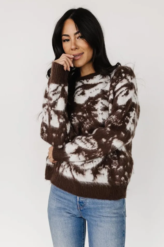 Baltic Born Sweaters Women Fairbanks Sweater Brown Print