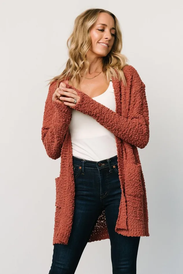 Baltic Born Sweaters Women Oxford Pocket Cardigan Rust Baltic Born Sweaters Women Oxford Pocket Cardigan Rust