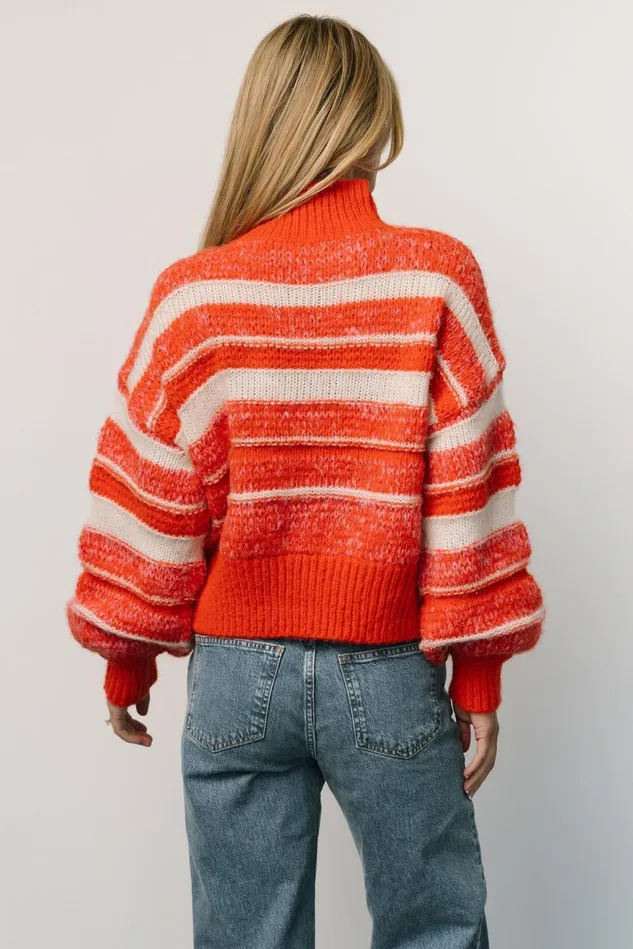 Baltic Born Sweaters Women Robin Striped Knit Sweater Orange Multi