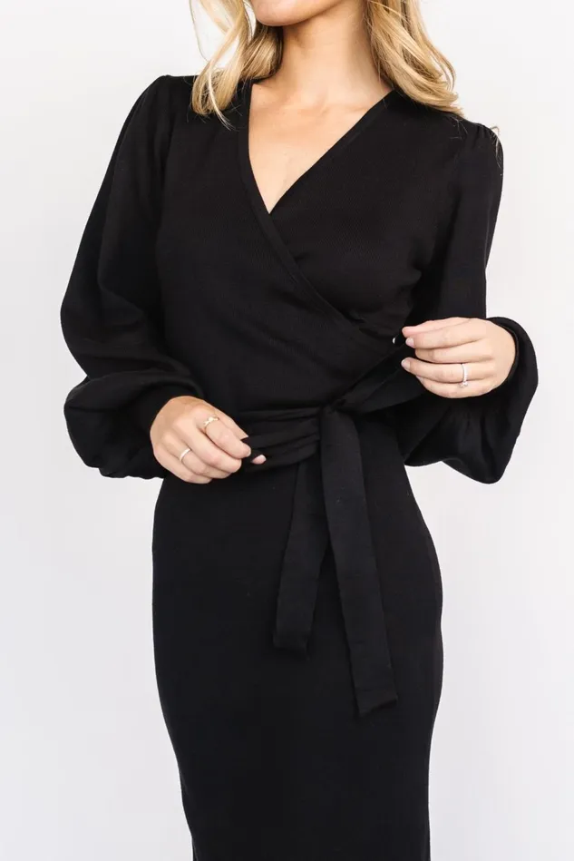 Baltic Born Sweaters Women Soho Bubble Sleeve Sweater Dress Black Baltic Born Sweaters Women Soho Bubble Sleeve Sweater Dress Black