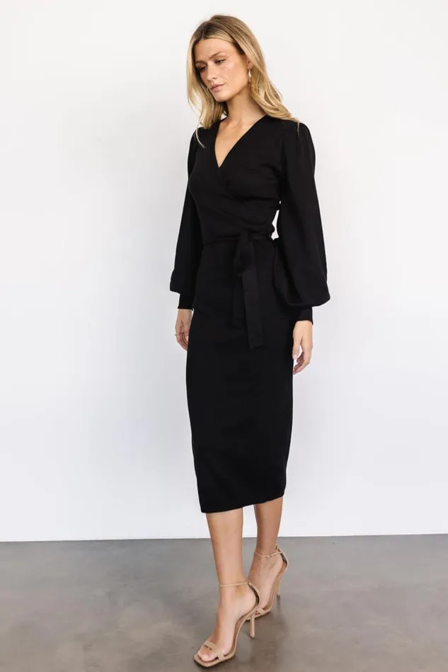 Baltic Born Sweaters Women Soho Bubble Sleeve Sweater Dress Black Baltic Born Sweaters Women Soho Bubble Sleeve Sweater Dress Black