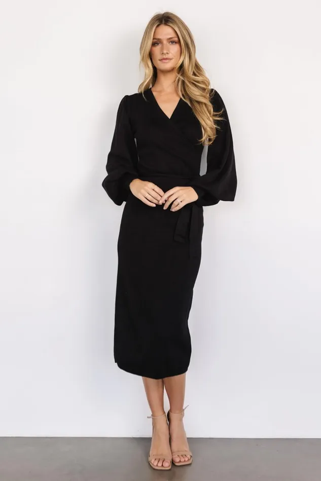 Baltic Born Sweaters Women Soho Bubble Sleeve Sweater Dress Black Baltic Born Sweaters Women Soho Bubble Sleeve Sweater Dress Black