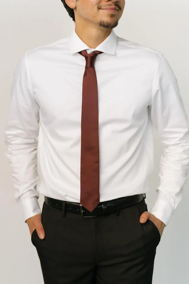 Baltic Born Ties Women Classic Satin Tie Dark Clove